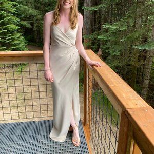BHLDN Anthropologie Freya Satin Charmeuse bridesmaid Dress: Champagne size 4